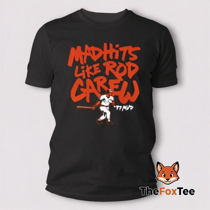 The Mad Hits Like Rod Carew T Shirt is a bold and stylish tribute to one of the greatest pure hitters in baseball history The Mad Hits Like Rod Carew T Shirt is a bold and stylish tribute to one of the greatest pure hitters in baseball history