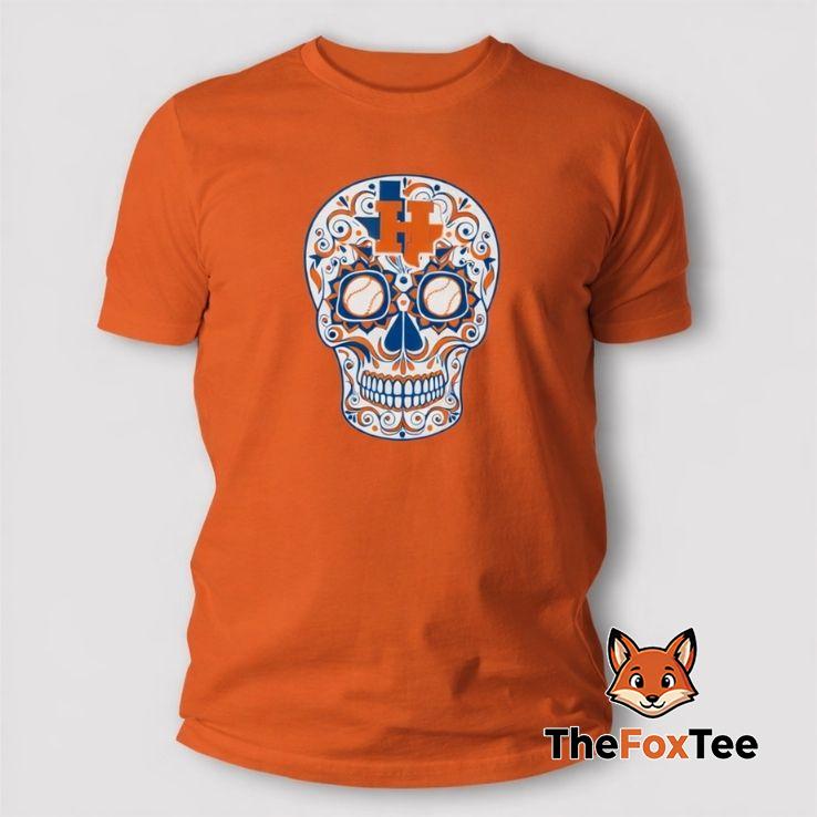 houston-sugar-skull-baseball-t-shirt Houston Sugar Skull Baseball T Shirt