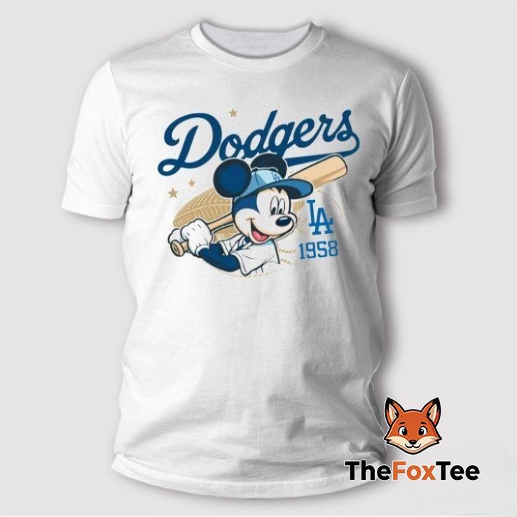 mickey-mouse-dodgers-1958-baseball-shirt (1) Mickey Mouse Dodgers 1958 Baseball Shirt