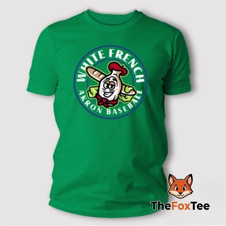 white-french-stamp-akron-baseball-logo-t-shirt White French Stamp Akron Baseball Logo T Shirt