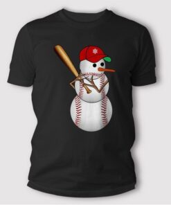 Baseball Snowman Balls Snow Christmas Xmas Gifts T Shirt