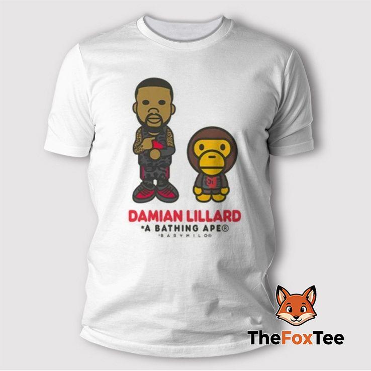 damian-lillard-x-a-bathing-ape-baby-milo-shirt Damian Lillard x A Bathing Ape Baby Milo Shirt