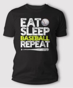 Eat Sleep Baseball Repeat T Shirt Funny Gift
