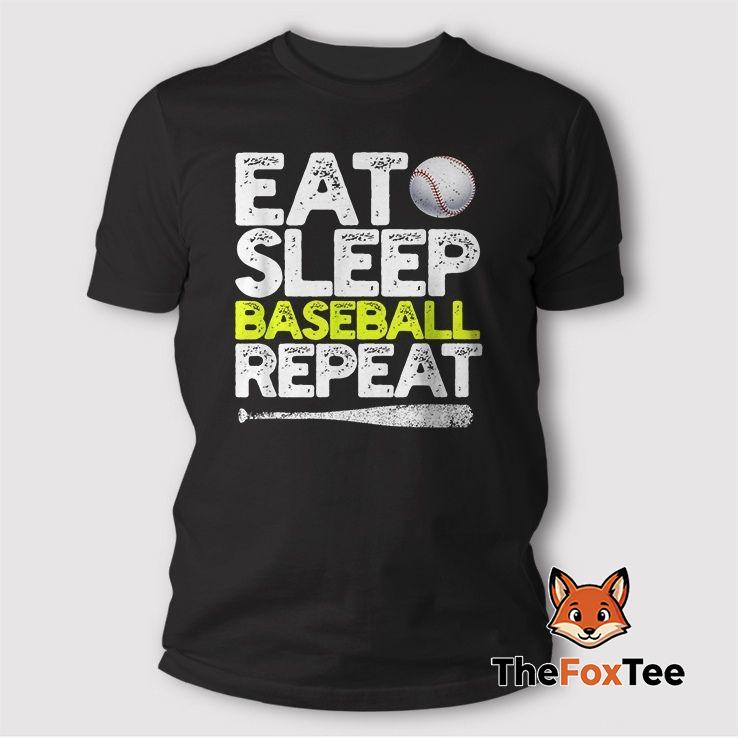 eat-sleep-baseball-repeat-t-shirt-funny-gift Eat Sleep Baseball Repeat T Shirt Funny Gift