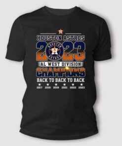 The Houston Astros AL West Division Champions Back To Back To Back T Shirt celebrates an incredible achievement and the continued dominance of the Astros in the American League West.