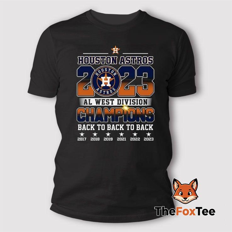 houston-astros-al-west-division-champions-back-to-back-to-back-t-shirt The Houston Astros AL West Division Champions Back To Back To Back T Shirt celebrates an incredible achievement and the continued dominance of the Astros in the American League West.