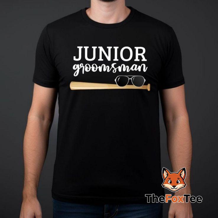 junior-groomsman-t-shirt-baseball-bat-sunglasses Junior Groomsman T Shirt With Baseball Bat And Sunglasses