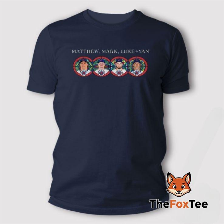 matthew-mark-luke-and-yan-chicago-cubs-baseball-t-shirt Matthew Mark Luke And Yan Chicago Cubs Baseball T Shirt