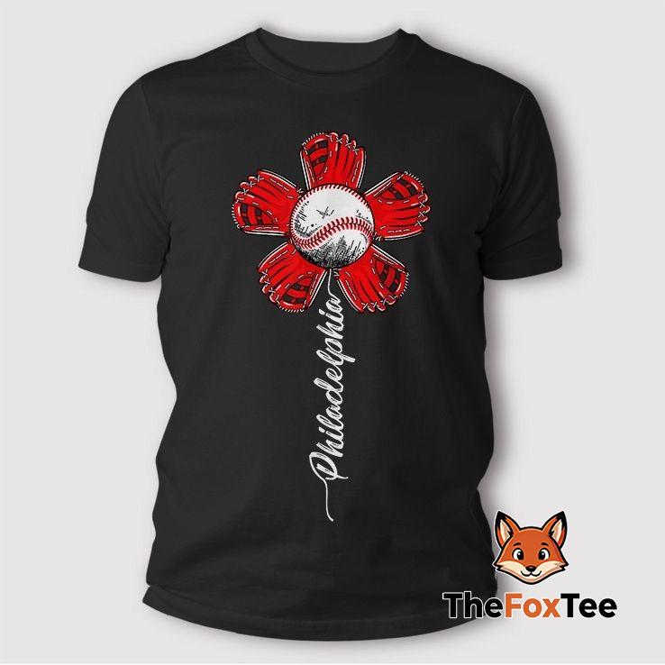 philadelphia-colorful-baseball-flower-souvenir-tee-i-love-philly-t-shirt Philadelphia Colorful Baseball Flower Souvenir Tee I Love Philly T-Shirt